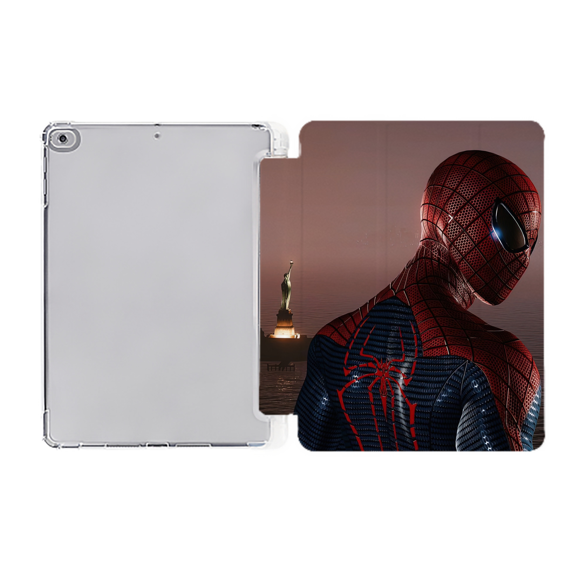 （画像用） Spider Man スパイダーマン IPad ケース ペン収納付き 三つ折りスタンド PUレザー×シリコン 対応機種9.5/10.5/10.9インチ
